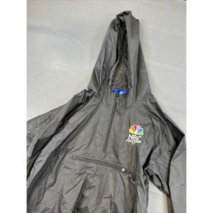 Vtg NBC New York 1/4 Zip Embroidered Pullover Medium Hooded Windbreaker Jacket S